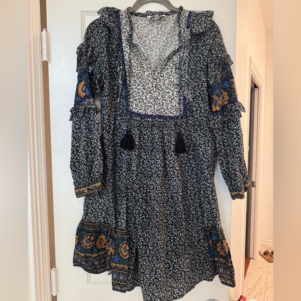 Sea New York Ruffle Rory Blue Beaded Dress - Picture 2 of 8